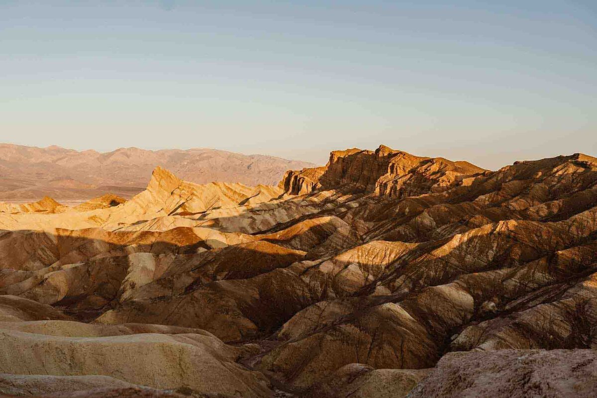 Zabriskie Point landscape view at sunrise