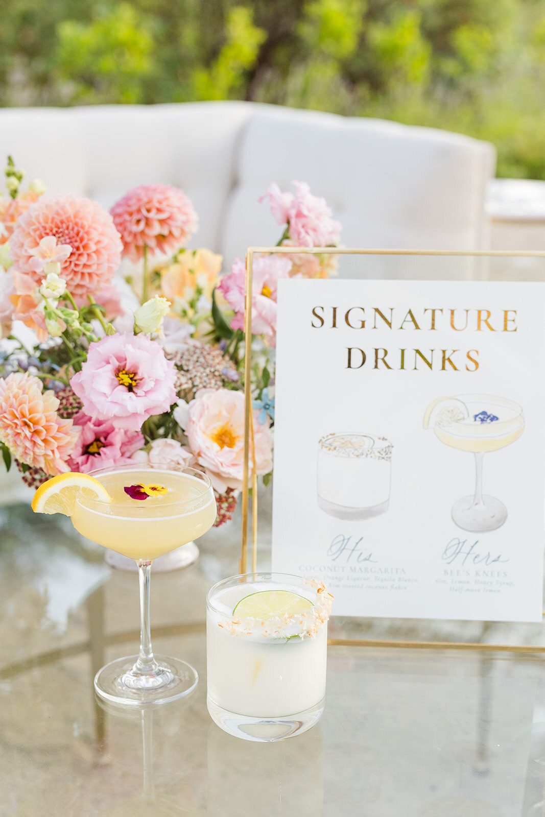 montage healdsburg wedding signature cocktails signage