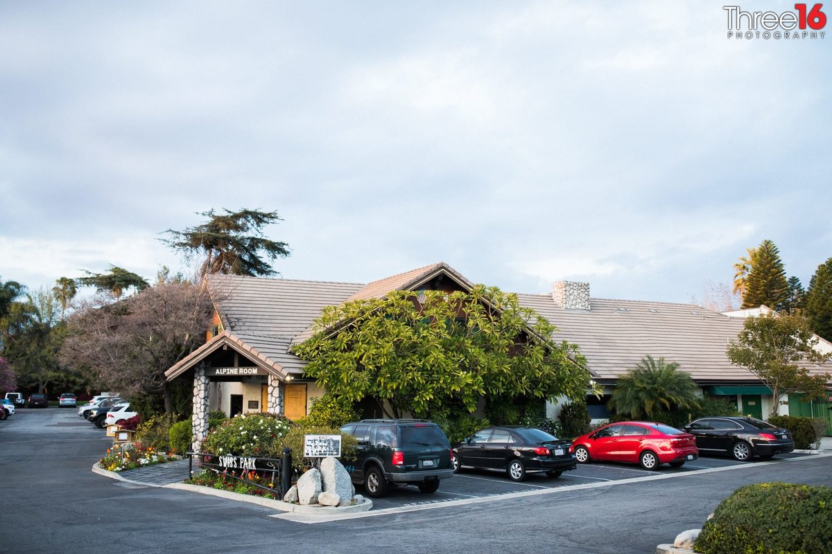 Outside view of the Swiss Park Banquet Center in Whittier makes for a great wedding venue