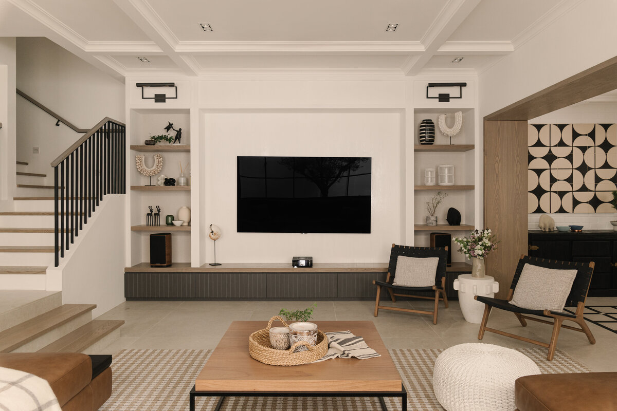 House living room with a TV