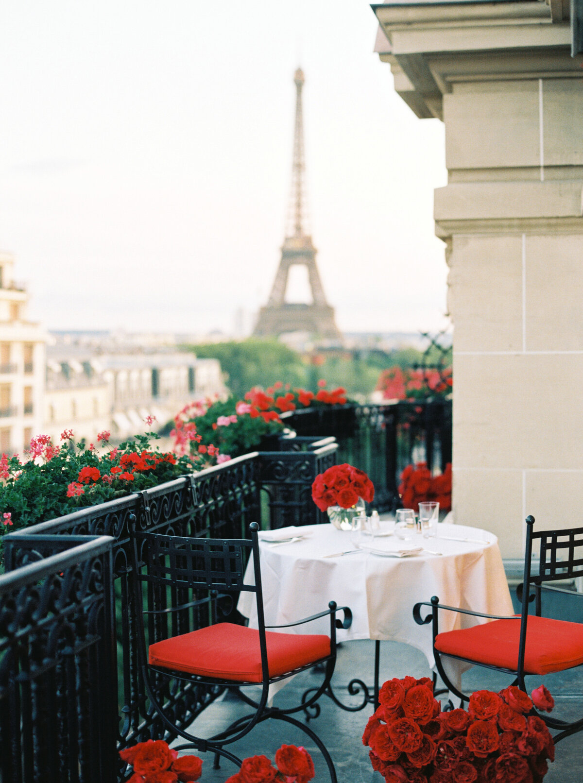 Plaza Athenee Paris Elopement Balcony Eiffel Tower View- Janna Brown Photography