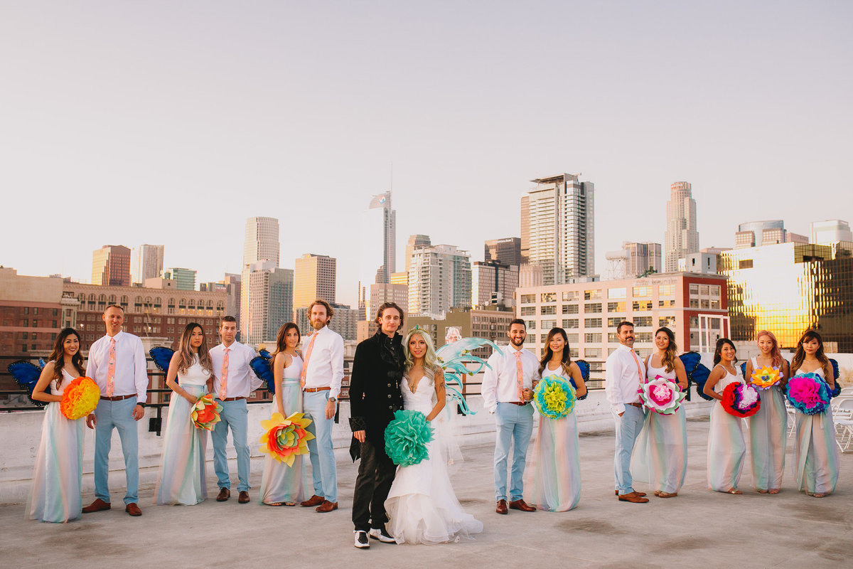 Archer Inspired Photography - Los Angeles SoCal Rooftop Wedding Art and Fashion District - Lifestyle Photographer-494