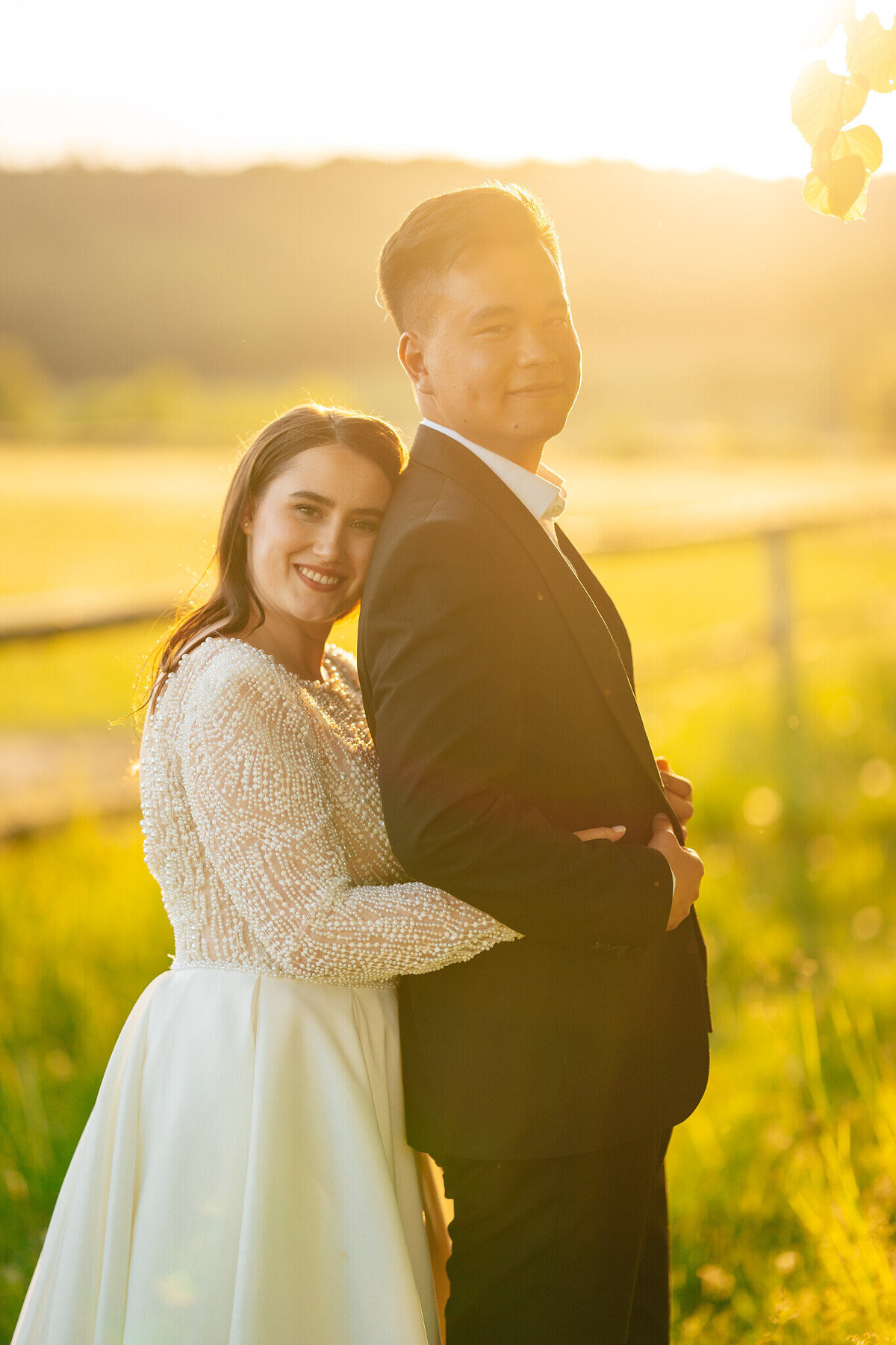 svatba benice portrét západ slunce