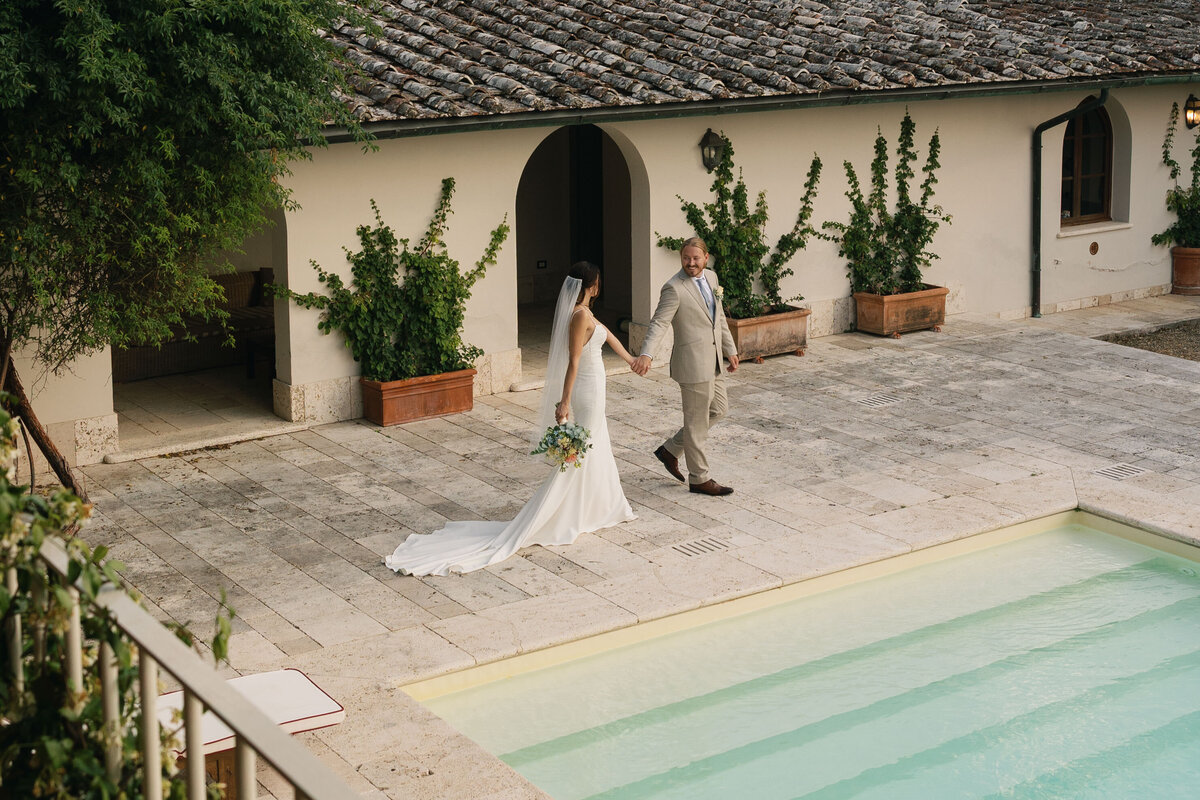 Couple portraits by the pool