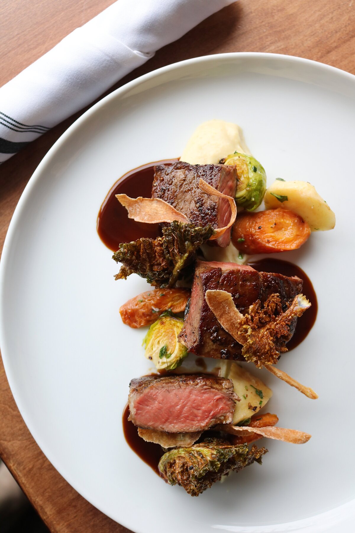 NY Strip, sprouts, carrots, parsnip, spiced glaze  copy