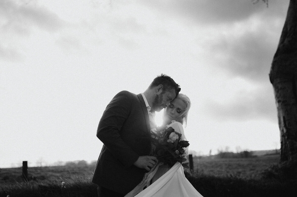 black-white-bride-and-groom-with-field-view