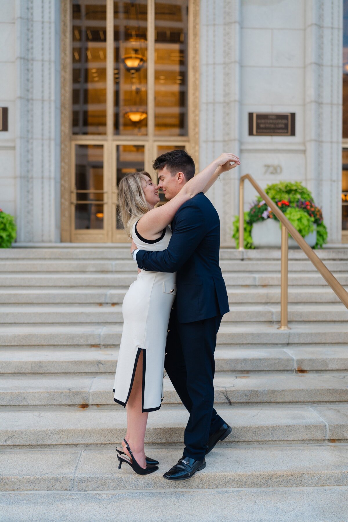 Downtown District Milwaukee Elegant Engagement Session-17