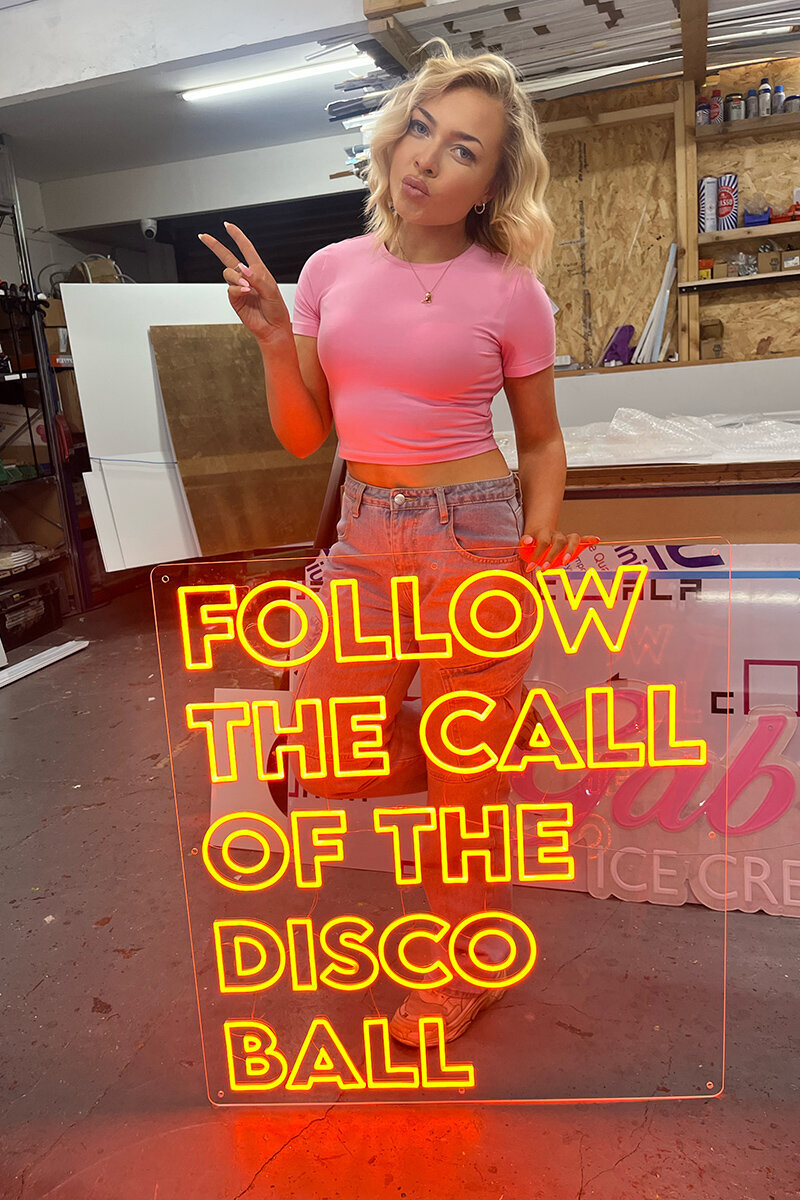 ellis-signs-custom-neon-follow-the-call-of-the-disco-ball-led-neon-sign-newcastle-gateshead-north-east
