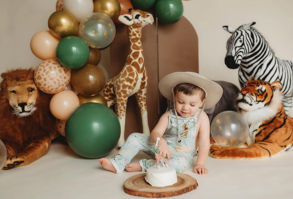 Baby posed for Cake Smash Photos in Charleston, SC.