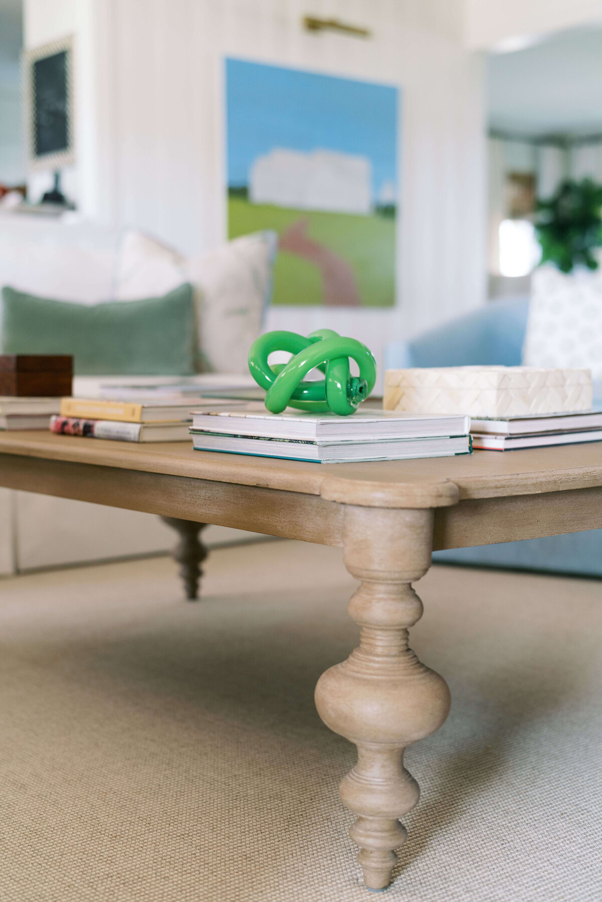 oyster creek studios happy valley wooden coffee table in living room