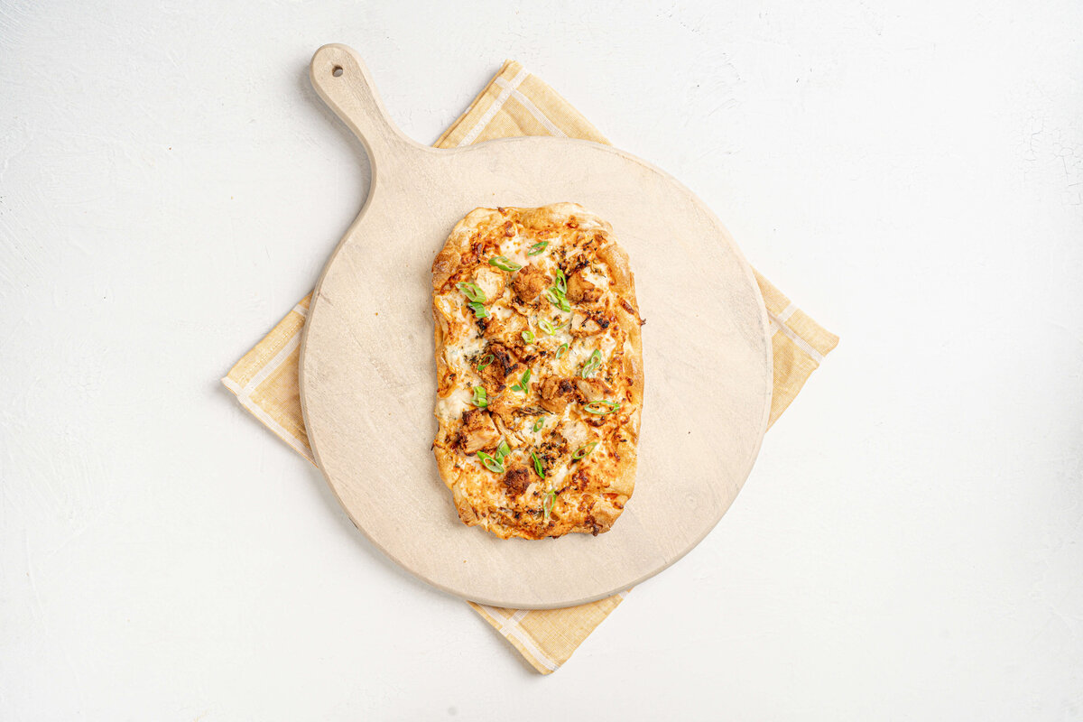 Food Product photography in Greenville, SC featuring pizza flat bread