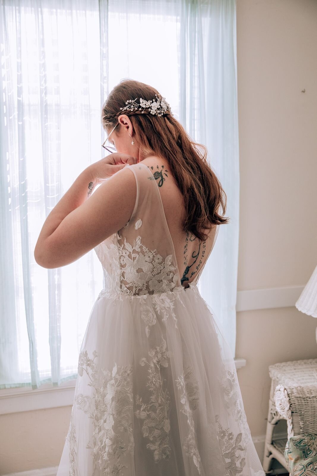 bride gets ready before the wedding