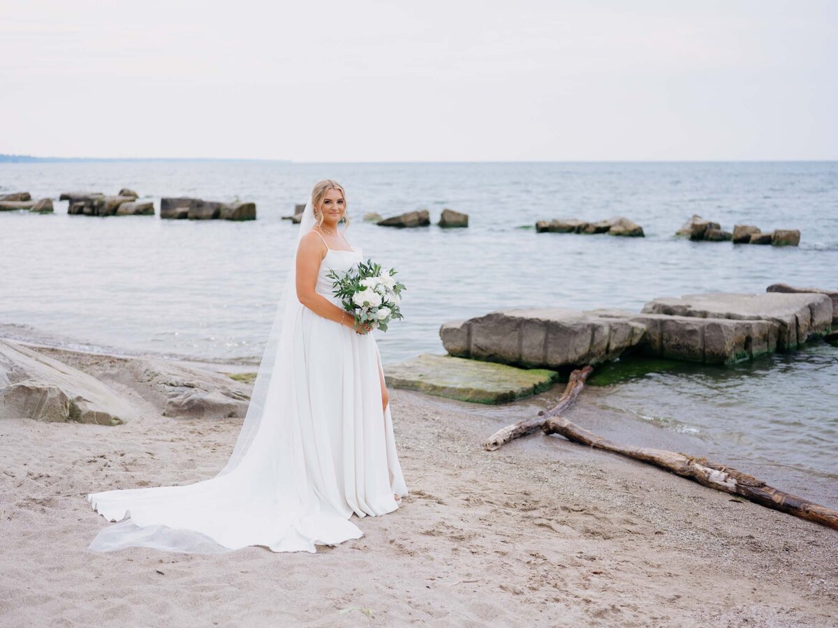 Bride by the water at Cleveland Yachting Club