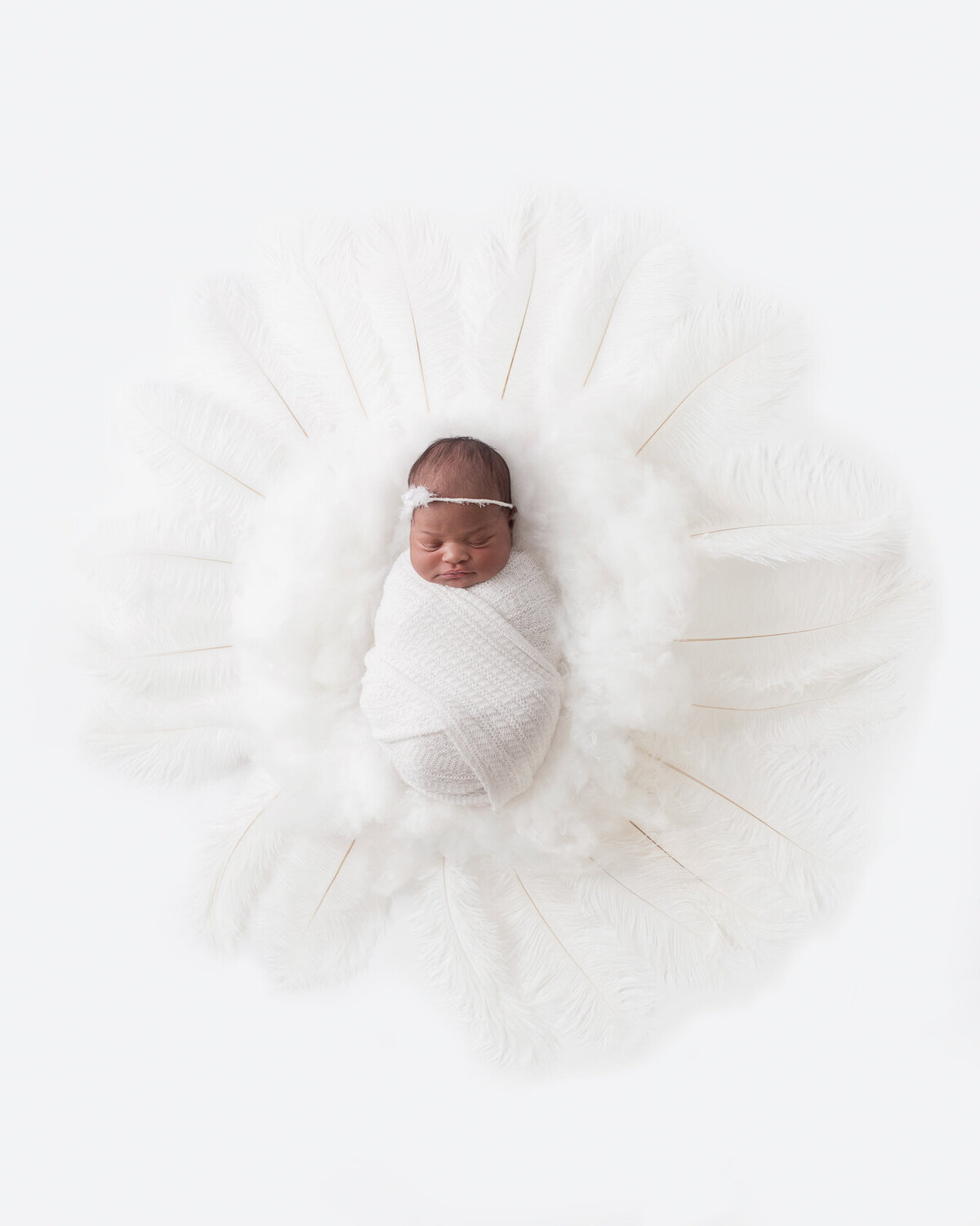 Newborn White themed photoshoot in Houston