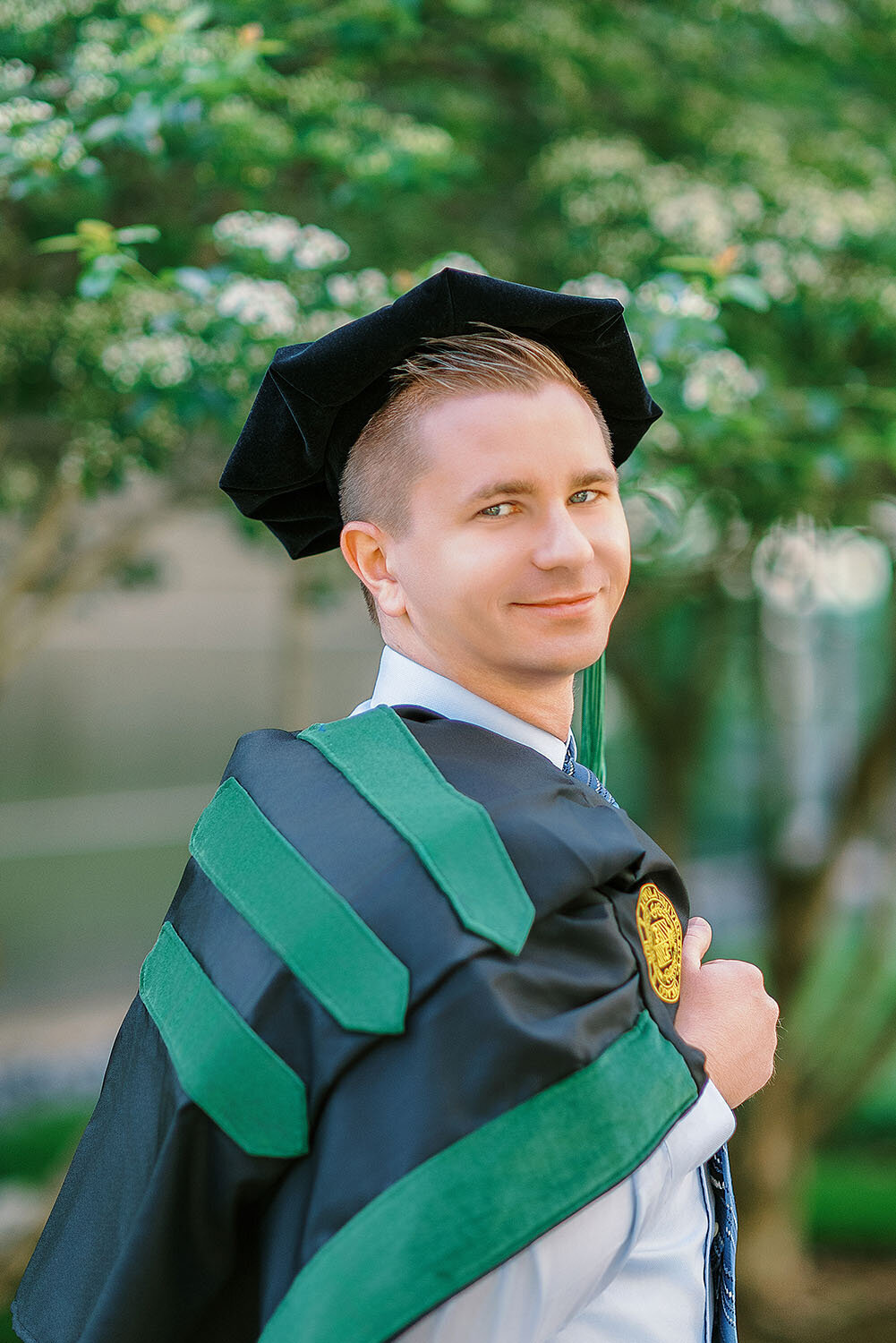 Medical School cap and gown photoshoot from Loyola University Chicago