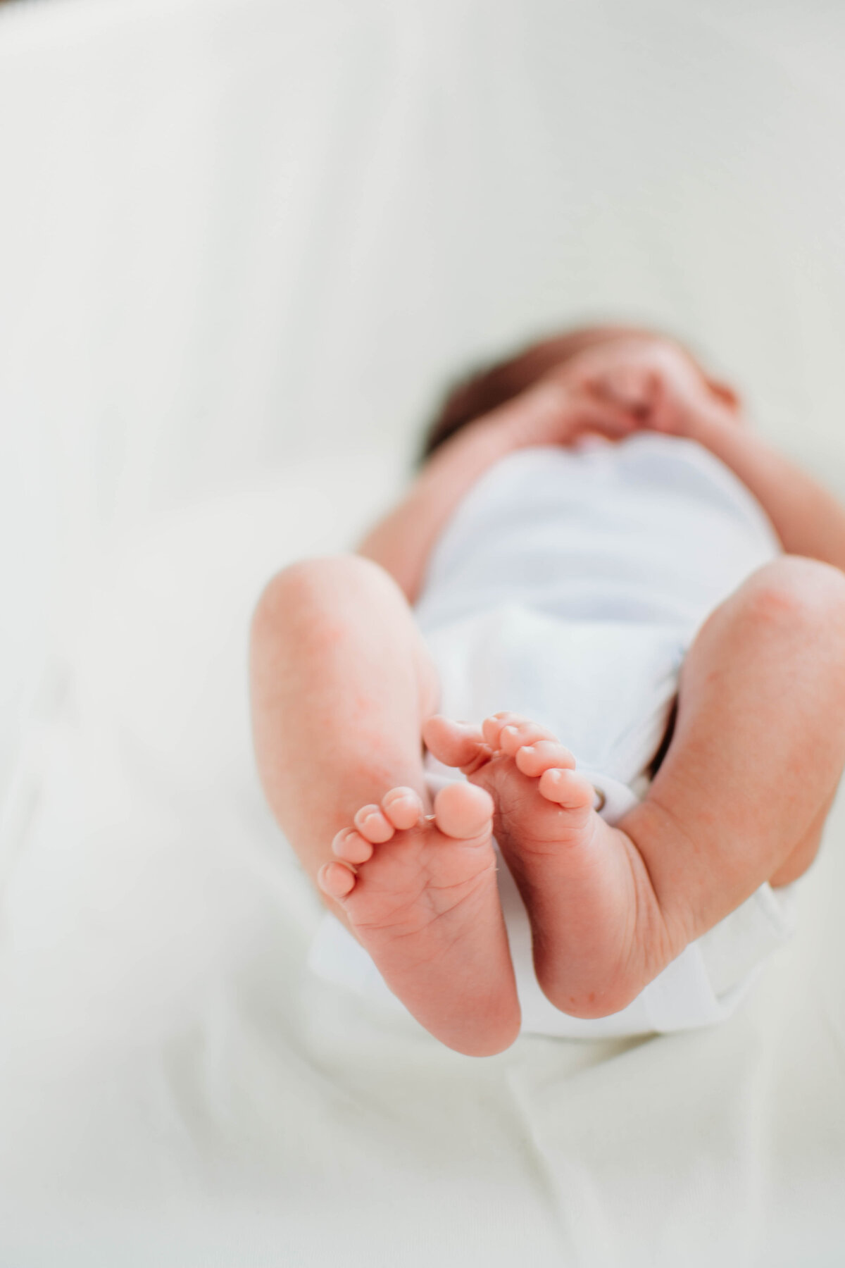 baby feet of a newnborn boy during a newborn photoshoot in Bartlett, IL