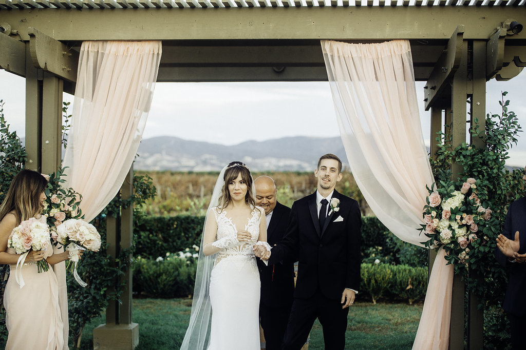 Wedding Photograph Of Bride and Groom Standing Los Angeles