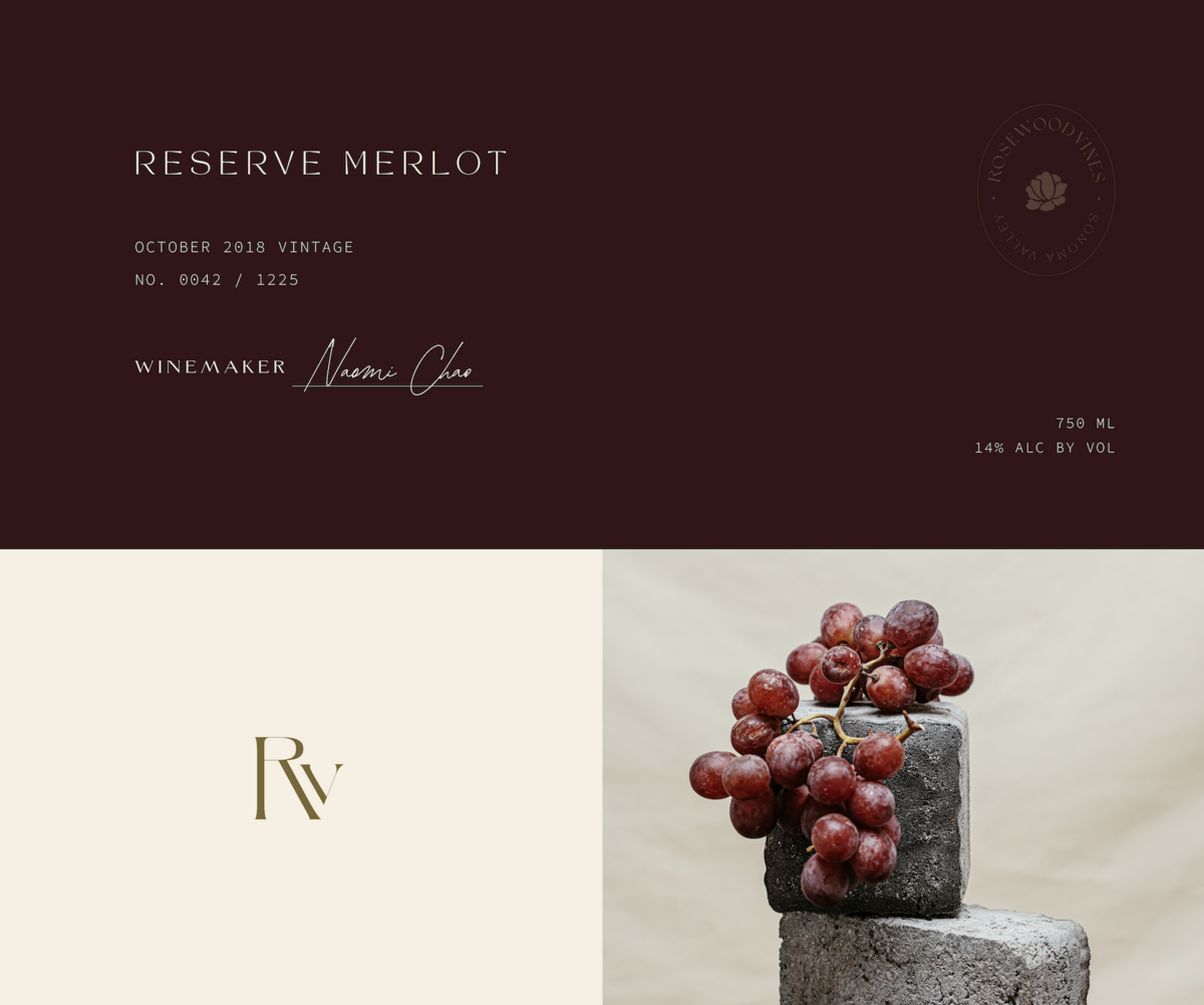 Rosewood Vines - Winery and Vineyard Brand Design - Sarah Ann Design -4