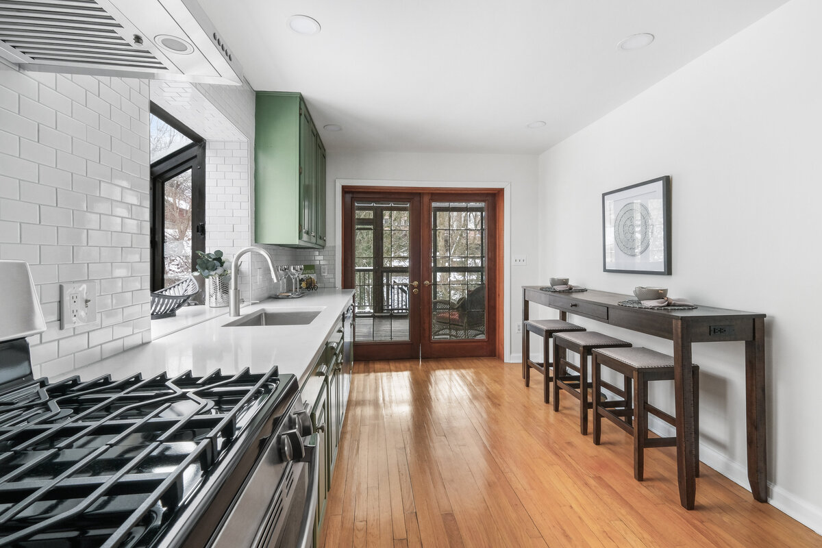 Modern kitchen staging highlighting open-concept living and buyer-focused design