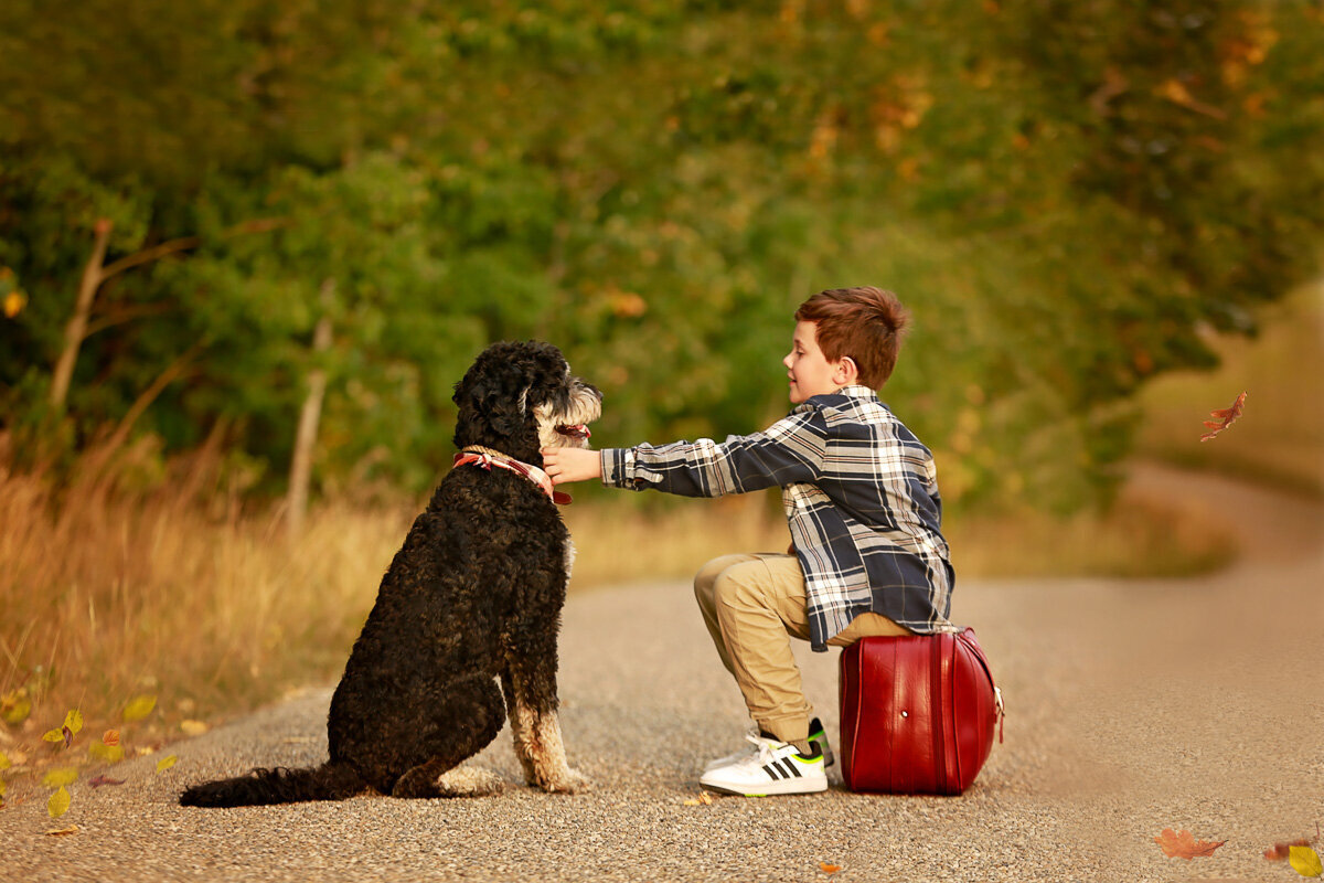 Boy with the dog_Nose Hill Park