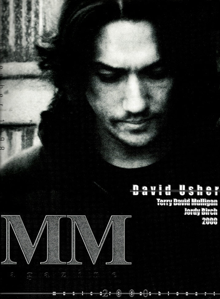 Magazine Cover publication MM featuring David Usher black and white image toned down singer looking down