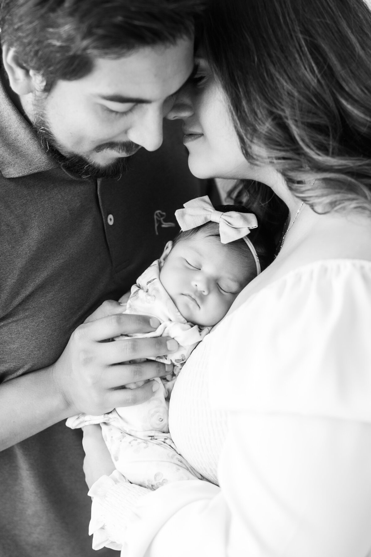Black and White newborn family session