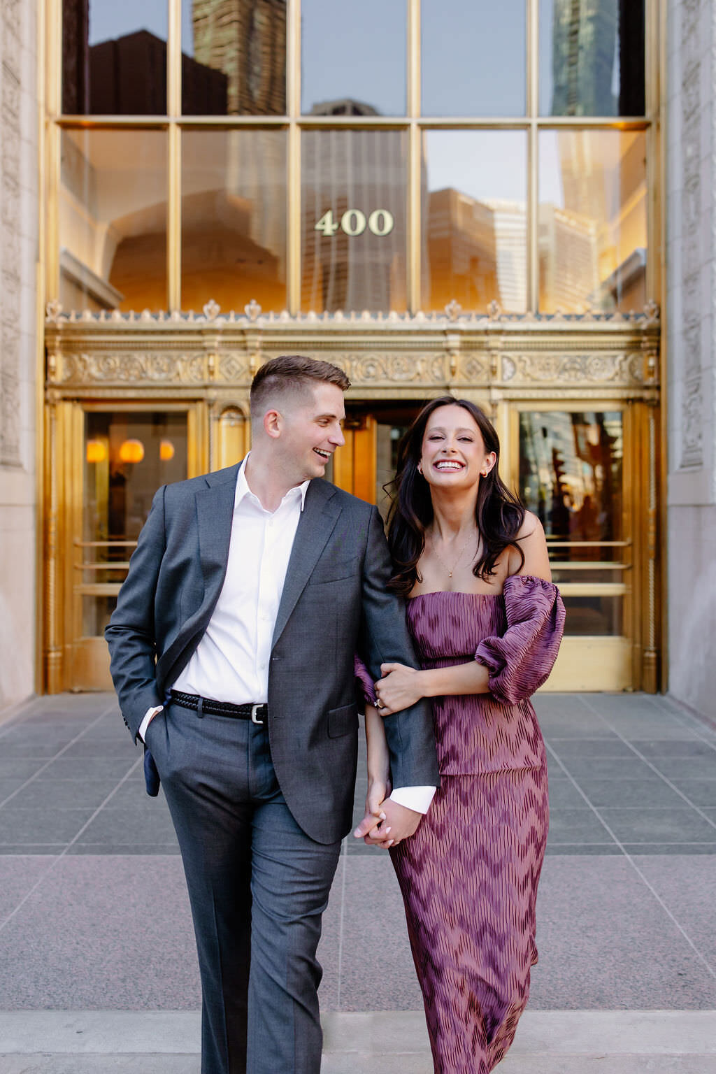 An engagement photography session at The Wrigley Building and North Ave Beach in Chicago, Illinois - 3