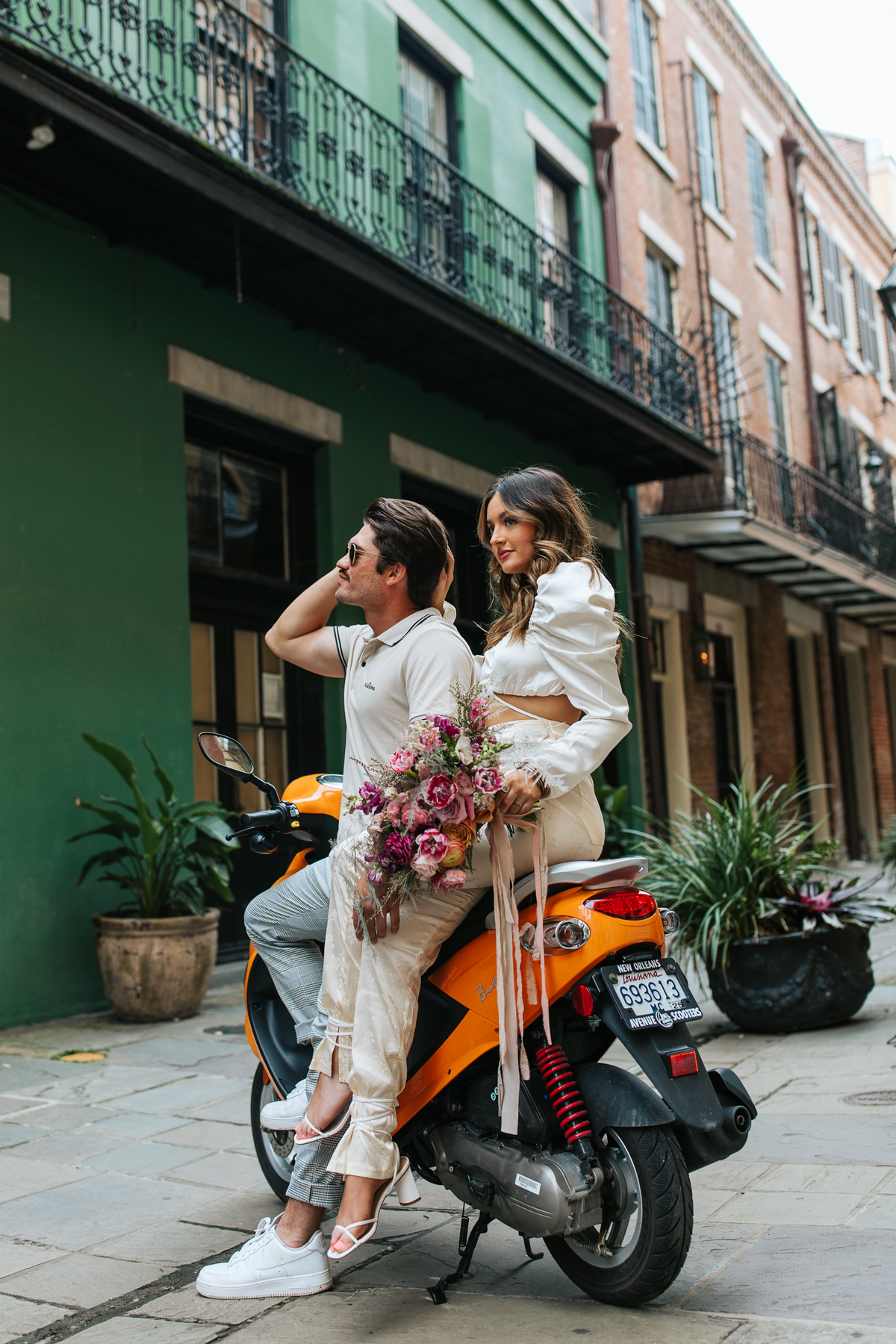 New Orleans French Quarter Vespa Couples Session | Carly Crawford Photography-2