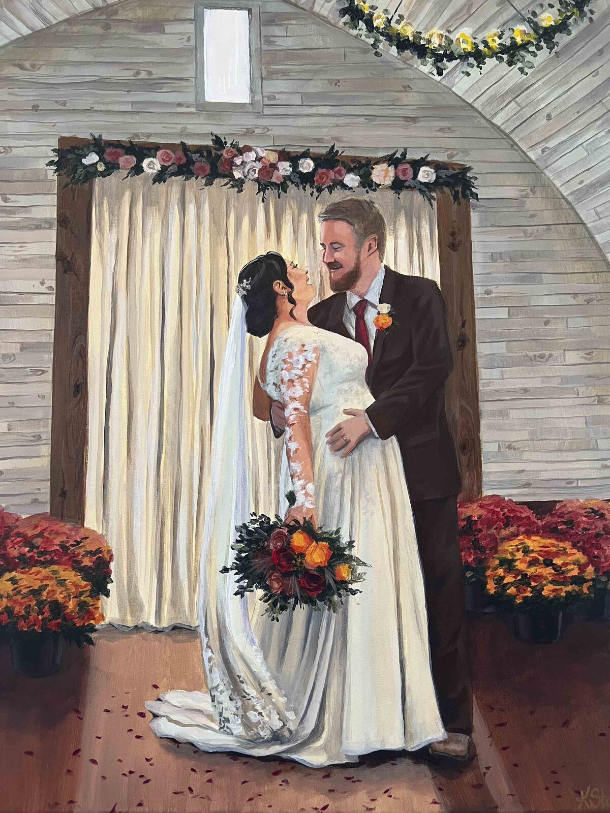 Bowery Barn Rubicon Wisconsin Live Wedding Painting