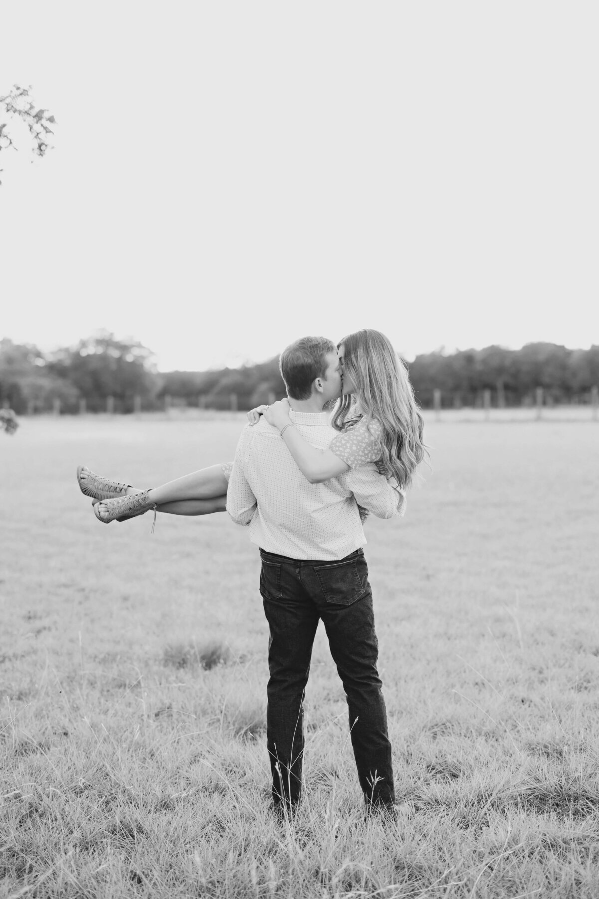 black and white engagement photography