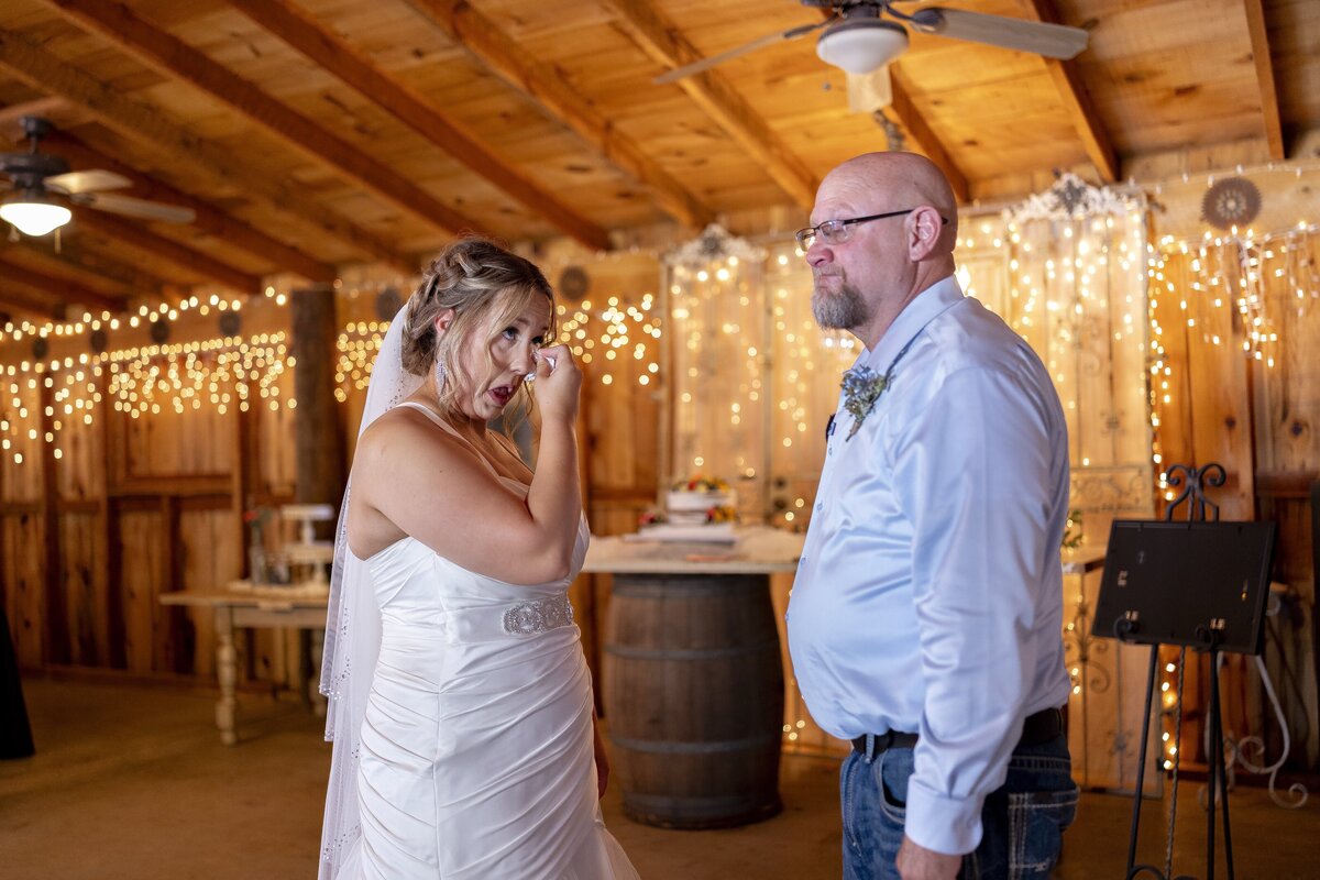 Wedding party group photo with kisses