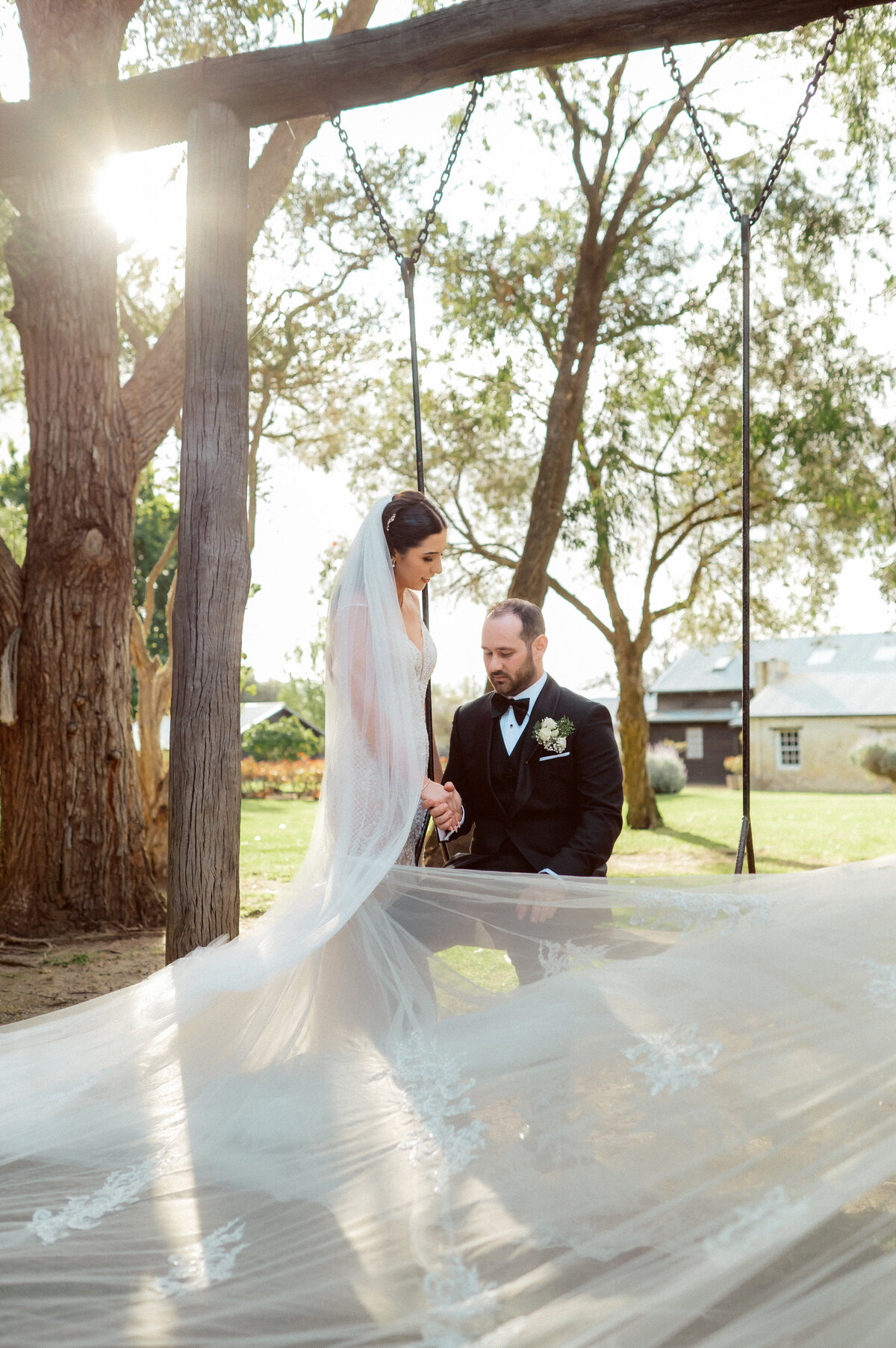 Brides and groom at old Broadwater farm Busselton captured by south west and Perth photographer Kalie Creative