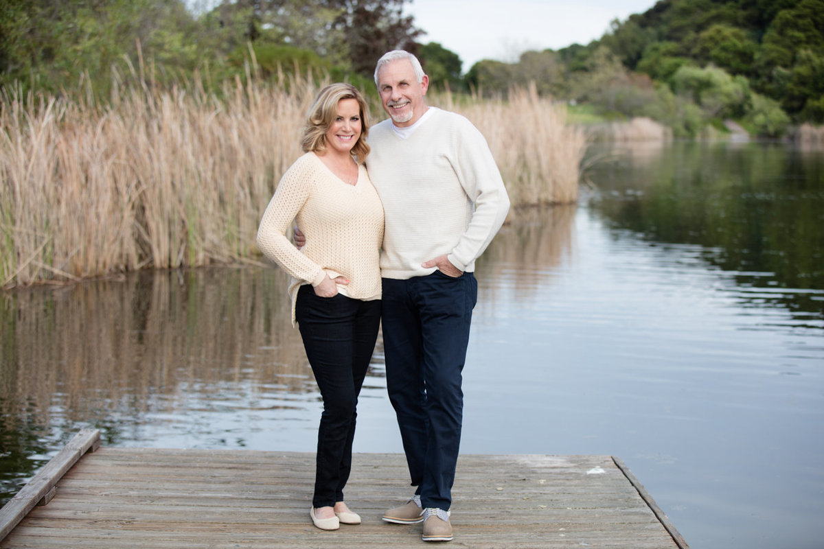 Deneffe studios engagement portraits, natural light photography on lake