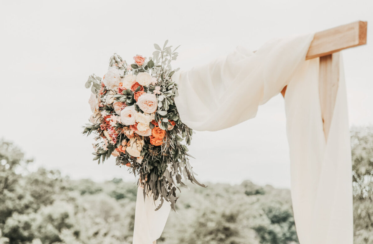 wedding altar with flowers