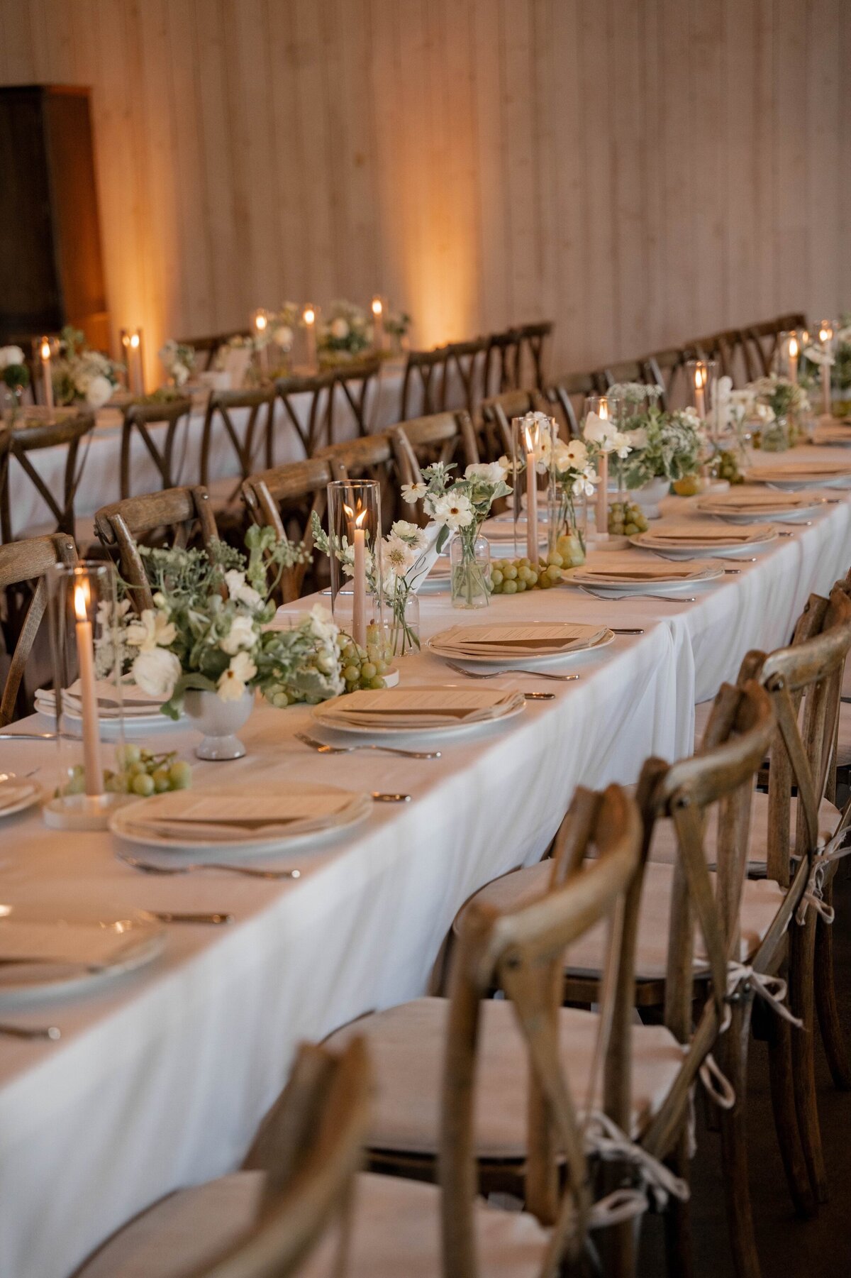reception at park winters centerpieces white fruits