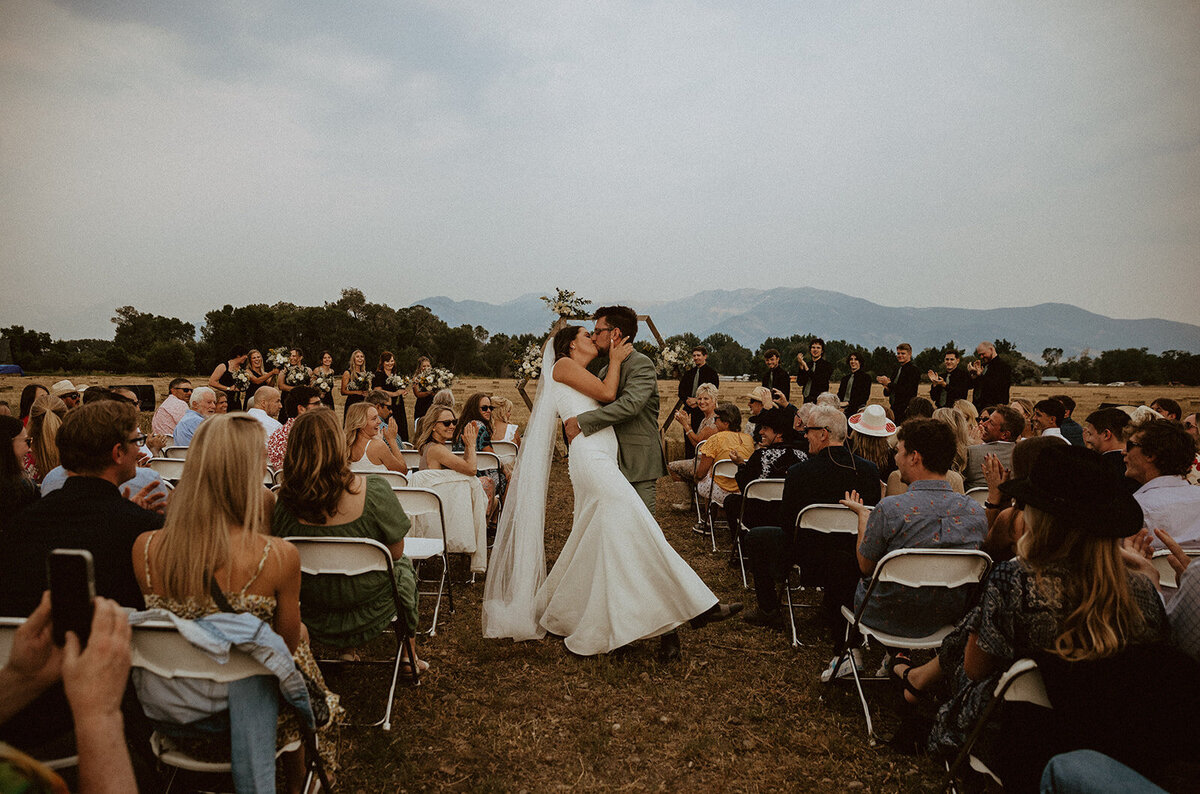 bozemand montana backyard wedding ceremony 