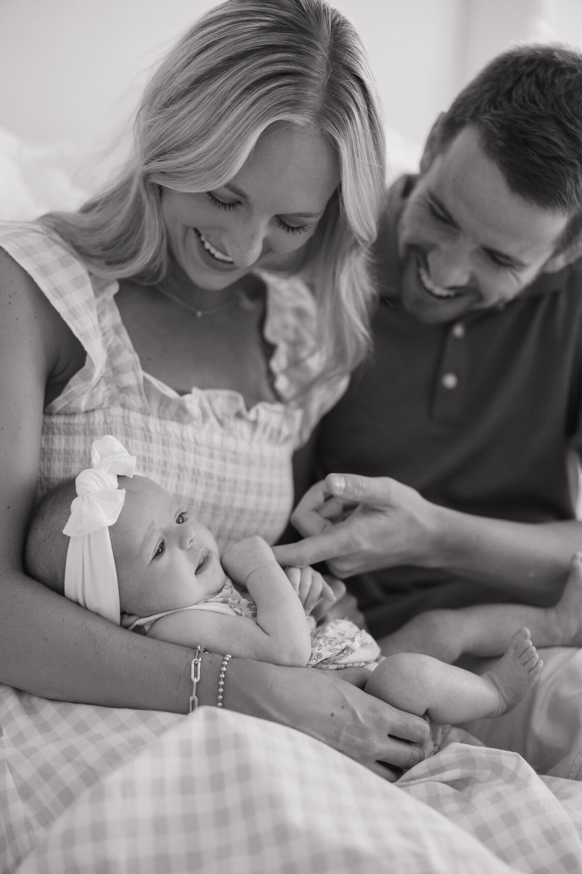 Black and white Indianapolis lifestyle newborn photography