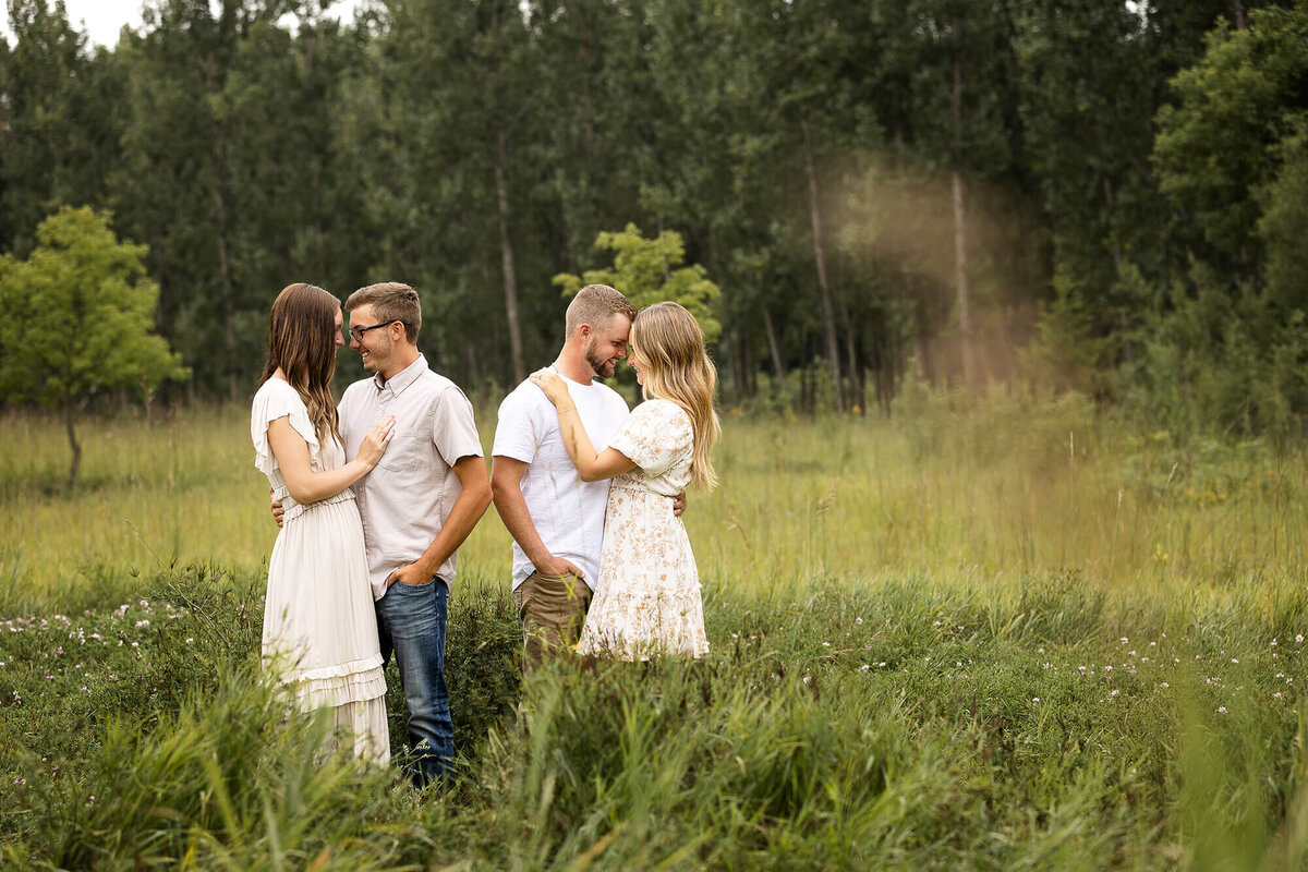 Couples posed during a family session.