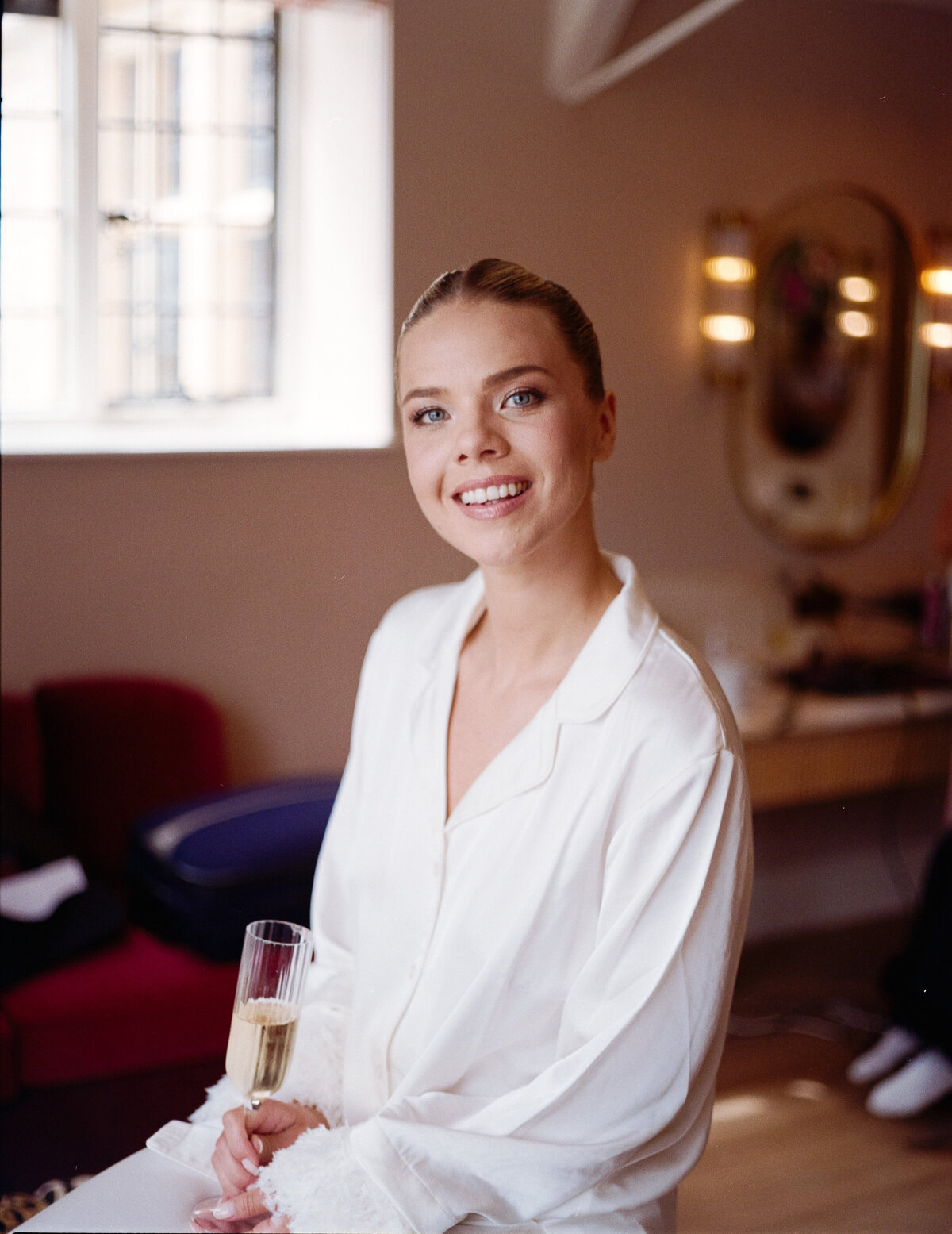 Bridal prep at Kin House captured on 35mm film