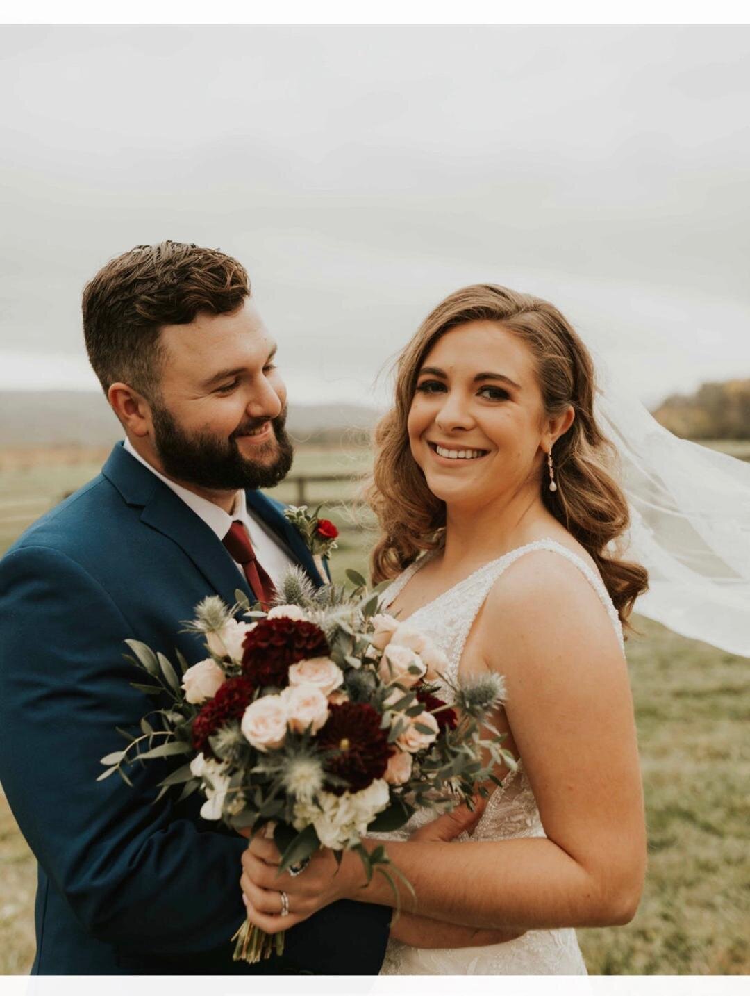 husband smiling at his bride