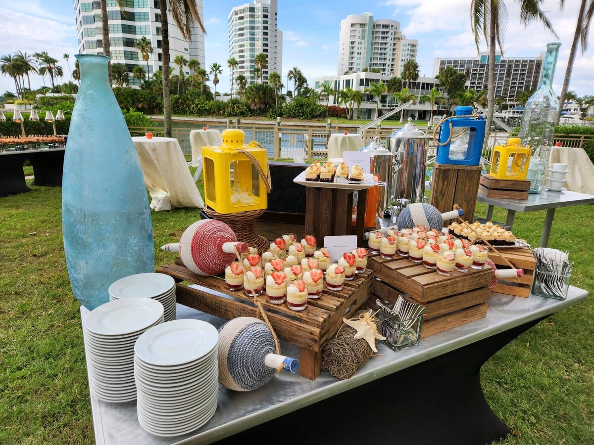 buffet layout at corporate event in Sarasota, florida
