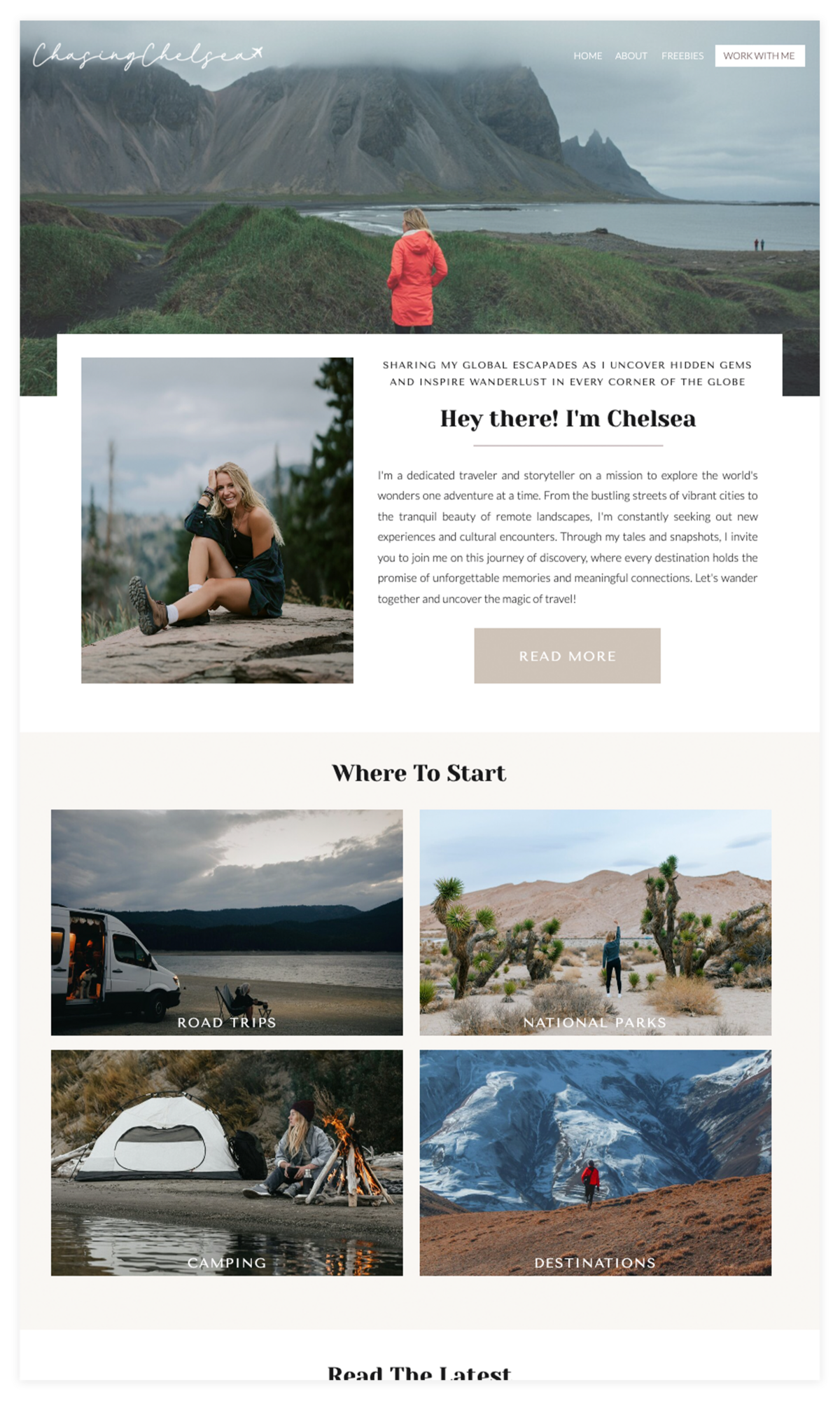 Showit Travel Blogger Template