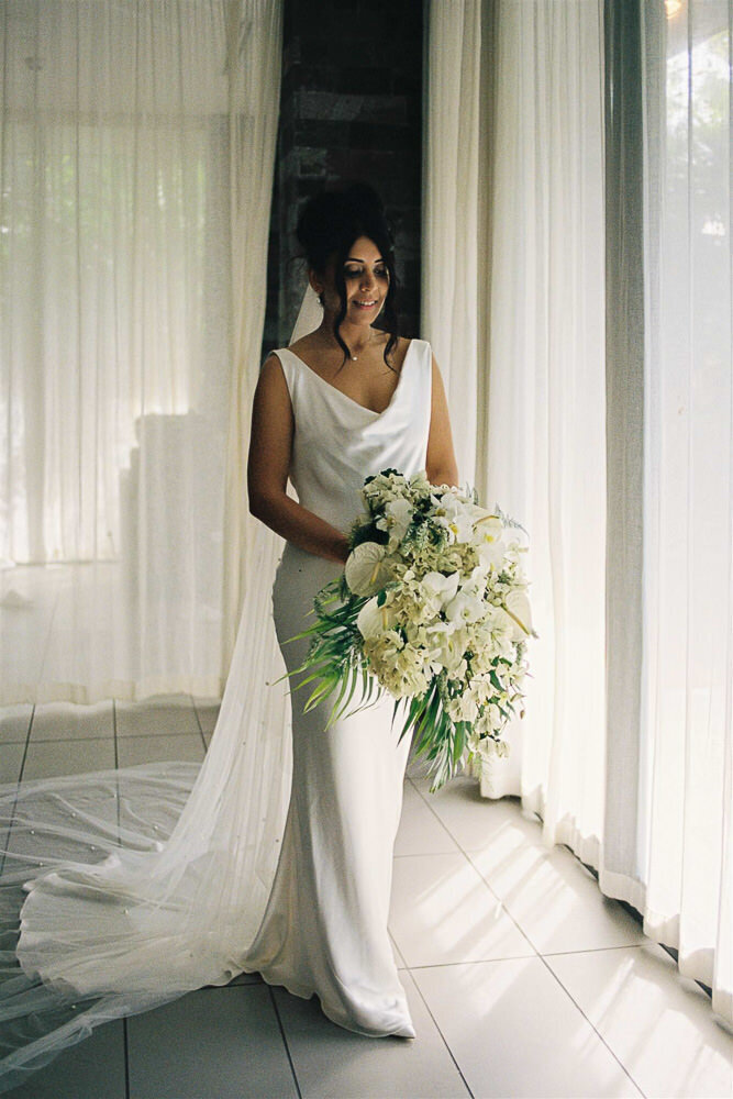 bride ready for fiji intercontinental ceremony on 35mm film