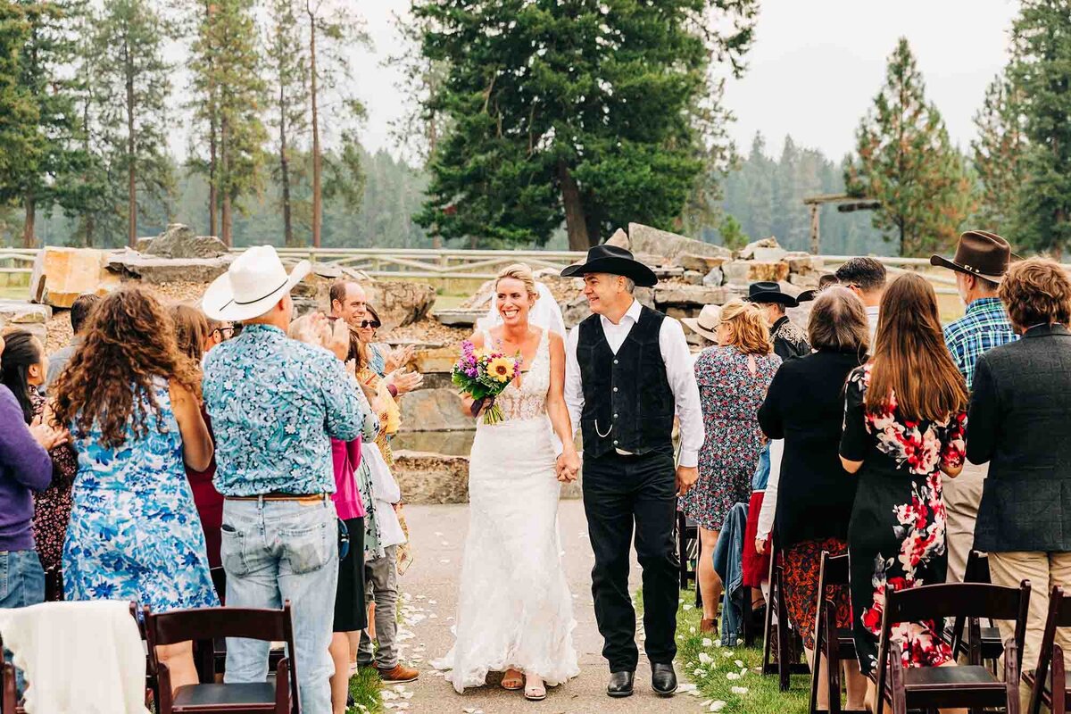 Wedding ceremony at The Silver Knot, Ronan, Montana