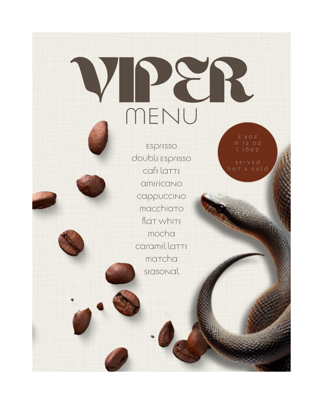 MENU DESIGN FOR COFFEE SHOP  - ERIKA MARAM DESIGN STUDIO