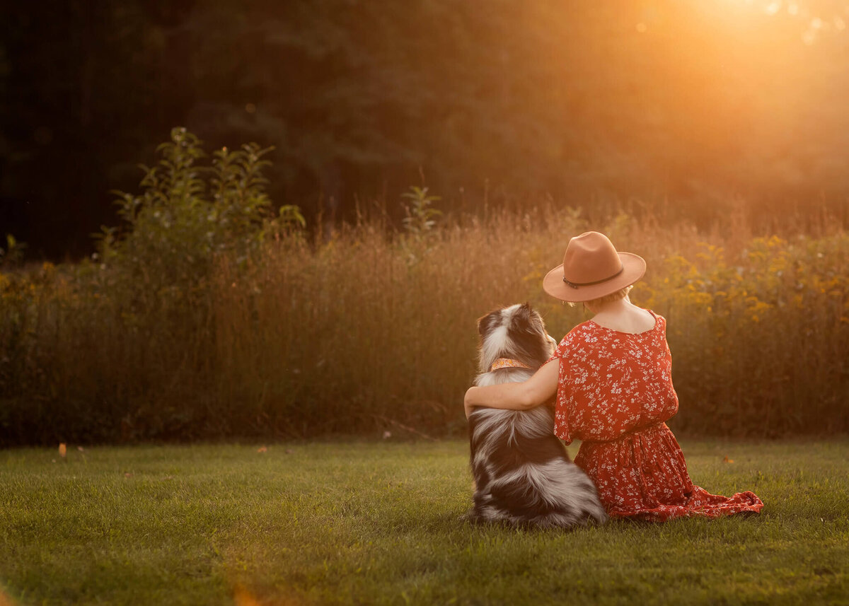 NJ portrait photographer captures woman having a special moment with her dog
