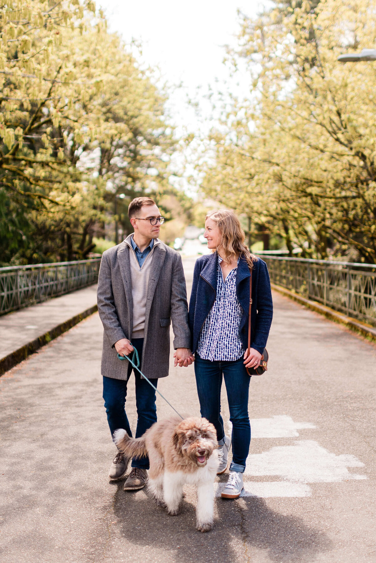 Engaged couple in Washington State.