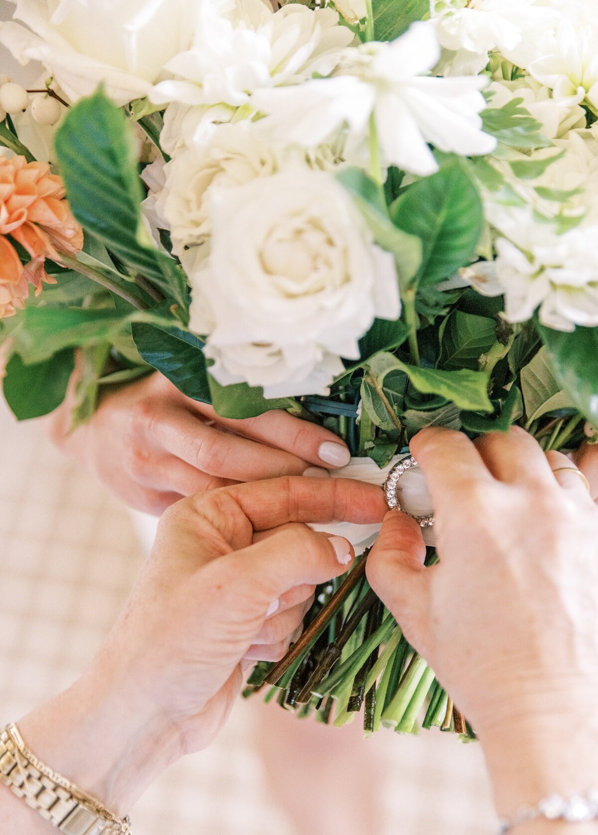 Wedding ring and flowers