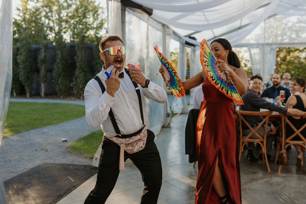fun and candid reception photo alberta wedding