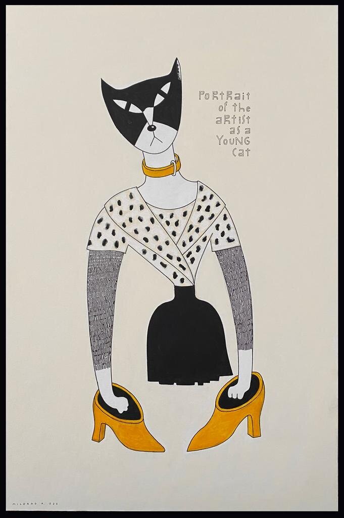 45_Milorad_Krstic_Paintings_Portrait_of_a_Young_Cat_80x120x4cm2023